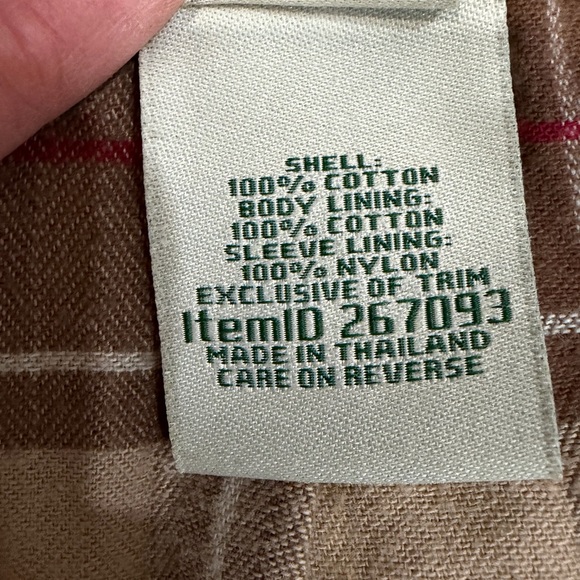 L.L. Bean Adirondack Barn Coat Flannel Lined Women’s Sz L Khaki Brown Rn71341 - Picture 9 of 11